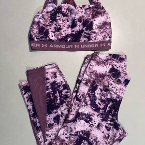 Under Armour Purple and Black Tie-Dye Activewear Set